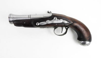 ARMES à FEU. Pistolet à silex à monture en...