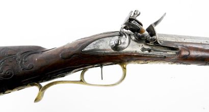 FIREARMS. BAVIÈRE. Flintlock shotgun, walnut...