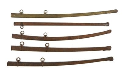 SPARE PARTS. Lot consisting of 5 metal scabbards...