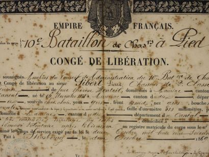 DOCUMENTS. CONGÉ de LIBÉRATION du chasseur...
