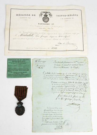 DÉCORATIONS. Médaille de St -Hélène en bronze...