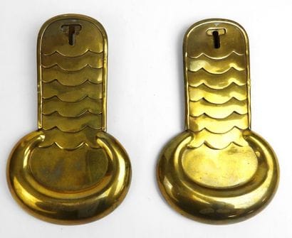 EQUIPMENT. USA. Pair of brass mounted cavalry...