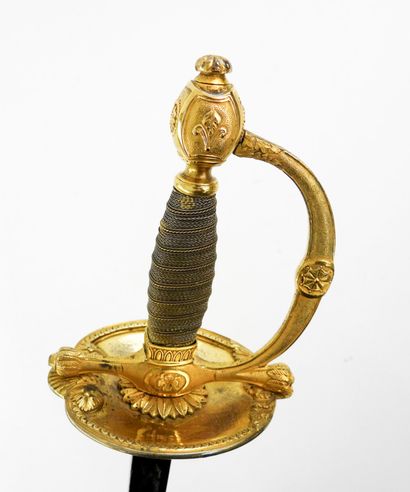 ARMES BLANCHES. Belle épée d'officier supérieur...