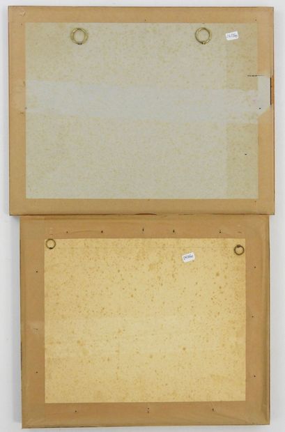 GRAVURES. Suite de 2 gravures satyriques...