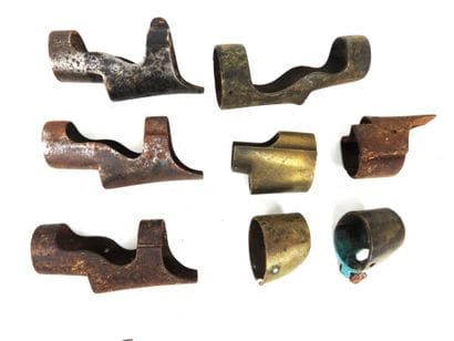 SPARE PARTS. Set of iron or brass rifle or...