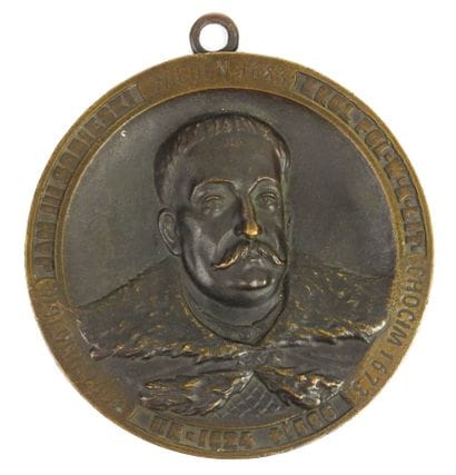 CURIOSITÉ. POLOGNE. Médaillon en bronze à...