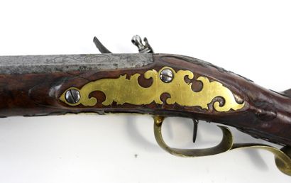 FIREARMS. BAVIÈRE. Flintlock shotgun, walnut...