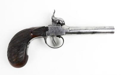 ARMES à FEU. Pistolet à coffre à percussion,...