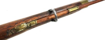 ARMES à FEU. Fusil de chasse à silex, monture...