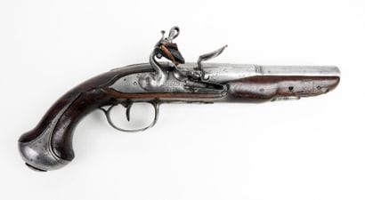 ARMES à FEU. Pistolet à silex à monture en...