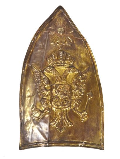 CUIVRERIES. RUSSIE IMPÉRIALE. Plaque de mitre...