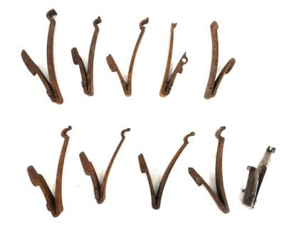 SPARE PARTS. Set of 10 steel flintlock battery...