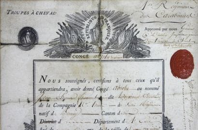 DOCUMENTS. CONGÉ ABSOLU du carabinier Jean-Pierre...