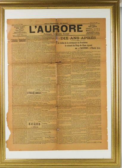SOUVENIR HISTORIQUE. ZOLA (Émile) - « J'accuse…!...