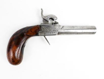 ARMES à FEU. Pistolet à coffre à percussion,...