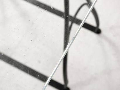 IKEA Vintage
Rectangular glass-top desk resting...
