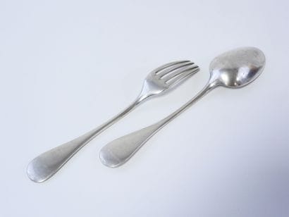 Grand couvert uniplat en argent poinçon minerve
L....