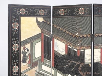 CHINE - Début XXeme
Paravent six feuilles...