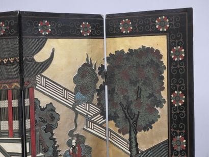 CHINE - Début XXeme
Paravent six feuilles...