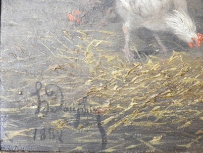 H. DAUPHIN - 19th century: 
Hens and roosters...