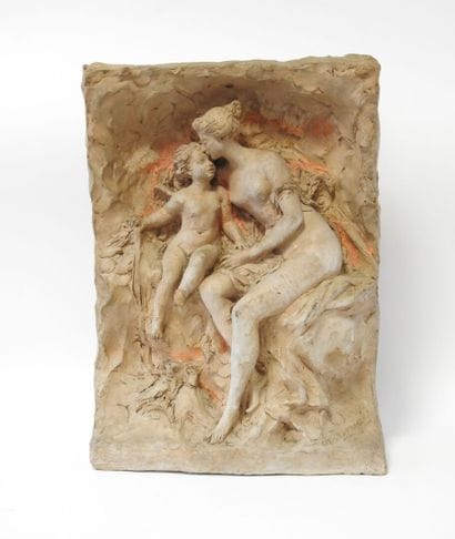 Charles DESVERGNES (1860-1928) 
L'amour maternel
Terre...