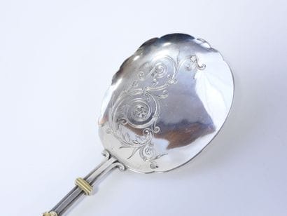 Service à glace deux pièces en argent et...
