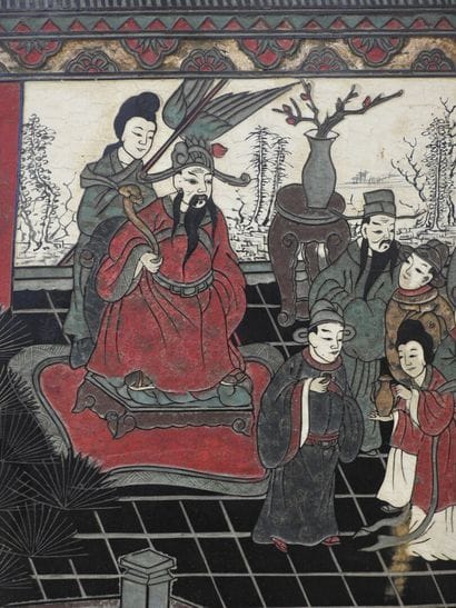 CHINE - Début XXeme
Paravent six feuilles...
