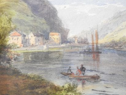 19th-Century ENGLISH School
Lake with mountains...
