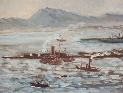 André HAMBOURG (1909–1999)
The Port of Algiers.
Oil...