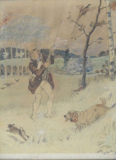 Harry ELLIOTT (1882–1959)
The Surprised Hunter
Watercolor...