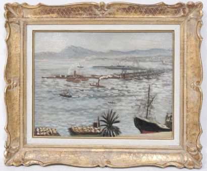 André HAMBOURG (1909–1999)
The Port of Algiers
Oil...