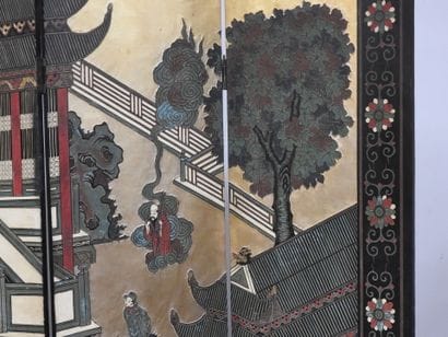 CHINE - Début XXeme
Paravent six feuilles...