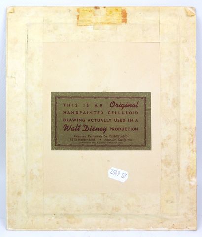 WALT DISNEY. Hand-painted celluloid depicting...
