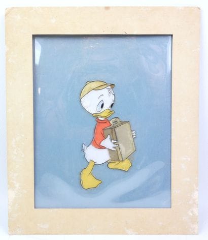 WALT DISNEY. Hand-painted celluloid depicting...