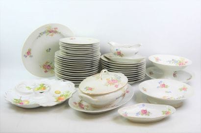 39-piece porcelain dinner service with floral...