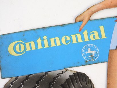 CONTINENTAL : Pin-up en tôle polychrome....