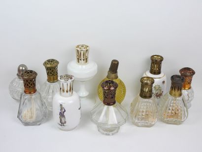 Eleven Berger lamps made of glass, crystal,...