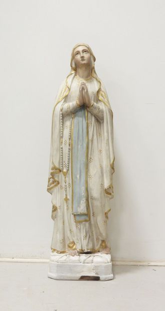 Our Lady of Lourdes, made of polychrome plaster...