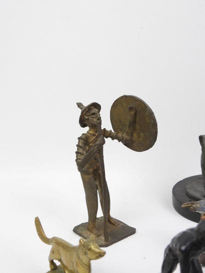 Set of wooden and metal display pieces including...