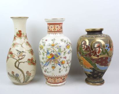 CHINA, JAPAN—Three earthenware and porcelain...