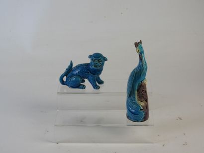 CHINE : Statuettes chien de Fô et Phoenix...