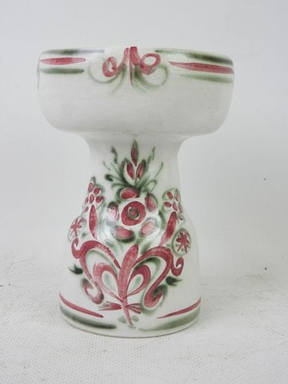 KERALUC in Quimper. A beige earthenware candleholder...