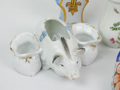 A set of earthenware and porcelain pieces,...