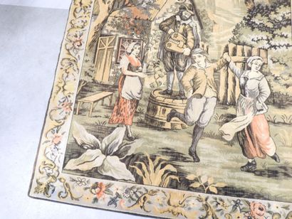 Mechanically woven cotton wall hanging depicting...