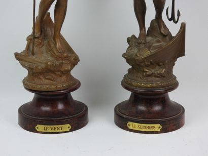 Two life-size figures representing the allegories...