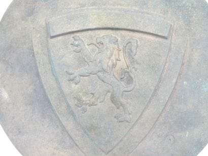 Plaque en bronze circulaire à décor d'un...