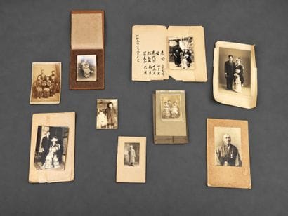 JAPON.
Tirages albuminés.
Rare ensemble de...