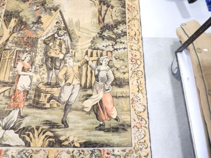 Mechanically woven cotton wall hanging depicting...