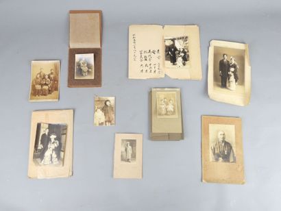 JAPON.
Tirages albuminés.
Rare ensemble de...