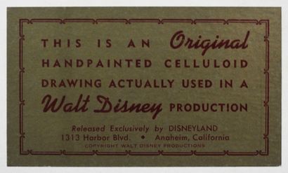 WALT DISNEY. Hand-painted celluloid depicting...